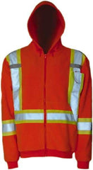 Viking - Size 3XL High Visibility Sweatshirt - High Visbility Lime, Thermal Fleece & Polyester, Zipper Closure, 55" Chest - Benchmark Tooling