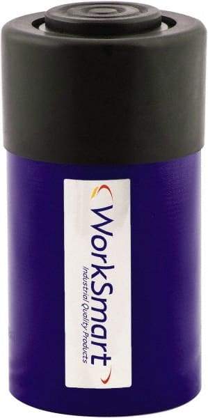 Value Collection - 25 Ton, 1.02" Stroke, 5.25 Cu In Oil Capacity, Portable Hydraulic Single Acting Cylinder - 5.15 Sq In Effective Area, 5.63" Lowered Ht., 6.65" Max Ht., 2.56" Cyl Bore Diam, 2.24" Plunger Rod Diam, 10,000 Max psi - Benchmark Tooling