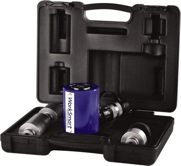 Value Collection - 10 Ton, 1.5" Stroke, 3.53 Cu In Oil Capacity, Portable Hydraulic Low Profile Kit Cylinder - 2.35 Sq In Effective Area, 3.48" Lowered Ht., 4.98" Max Ht., 1.73" Cyl Bore Diam, 1.5" Plunger Rod Diam - Benchmark Tooling