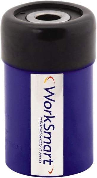 Value Collection - 12 Ton, 1.61" Stroke, 4.7 Cu In Oil Capacity, Portable Hydraulic Hollow Hole Cylinder - 2.91 Sq In Effective Area, 4.74" Lowered Ht., 6.36" Max Ht., 1.92" Cyl Bore Diam, 1.38" Plunger Rod Diam, 10,000 Max psi - Benchmark Tooling