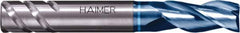 HAIMER - 5/16" Diam, 5/8" LOC, 3 Flute Solid Carbide Roughing & Finishing Square End Mill - AlTiN Finish, 2-3/16" OAL, 5/16" Shank Diam, 35° Helix, Centercutting, Regular Length - Benchmark Tooling