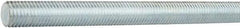 Made in USA - 1-1/8-12 UNF (Fine), 12' Long, Medium Carbon Steel General Purpose Threaded Rod - Zinc-Plated Finish, Right Hand Thread - Benchmark Tooling