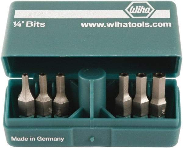 Wiha - 10 Piece, 1/4" Drive Screwdriver Tamperproof Bit Set - 3/32 to 3/16" Hex - Benchmark Tooling