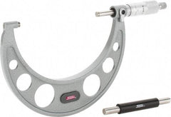 SPI - 4 to 5" Range, 0.0001" Graduation, Mechanical Outside Micrometer - Ratchet Stop Thimble, 2.88" Throat Depth, Accurate to 0.0002" - Benchmark Tooling