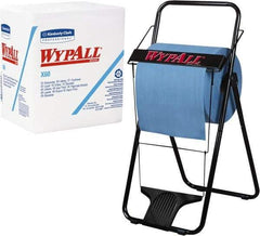 WypAll - X60 1/4 Fold Shop Towel/Industrial Wipes - Poly Pack, 12-1/2" x 12" Sheet Size, White - Benchmark Tooling