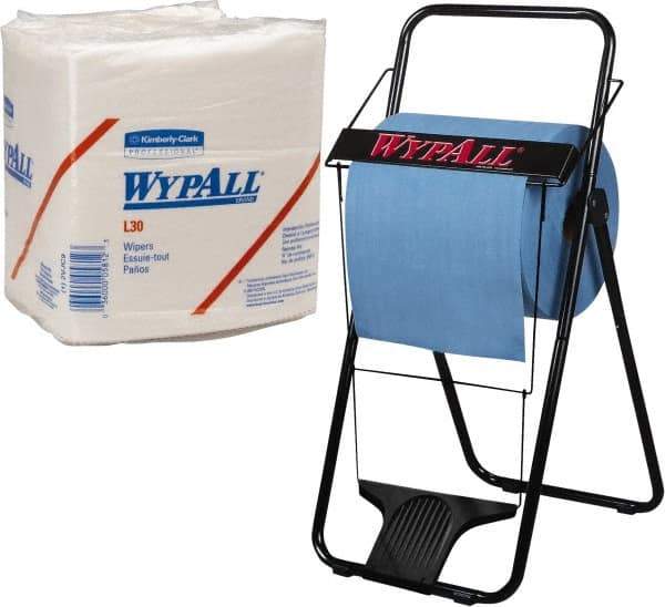 WypAll - L30 1/4 Fold General Purpose Wipes - Poly Pack, 13" x 12-1/2" Sheet Size, White - Benchmark Tooling