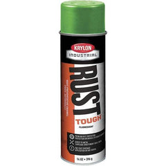 Krylon - Green, 15 oz Net Fill, Fluorescent, Acrylic Enamel Spray Paint - 15 to 20 Sq Ft per Can, 20 oz Container - Benchmark Tooling