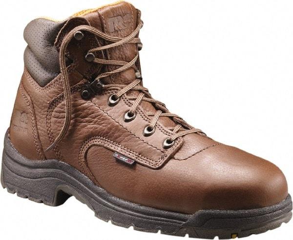 Timberland PRO - Men's Size 14 Medium Width Steel Work Boot - Brown, Leather Upper, Rubber Outsole, 6" High, Safety Toe - Benchmark Tooling