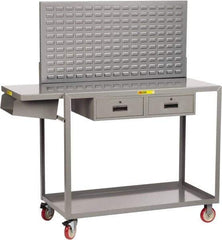 Little Giant - Mobile Workstation - Steel, Fixed Leg, Gray, 61-1/2" Long x 24" Deep x 66" High - Benchmark Tooling