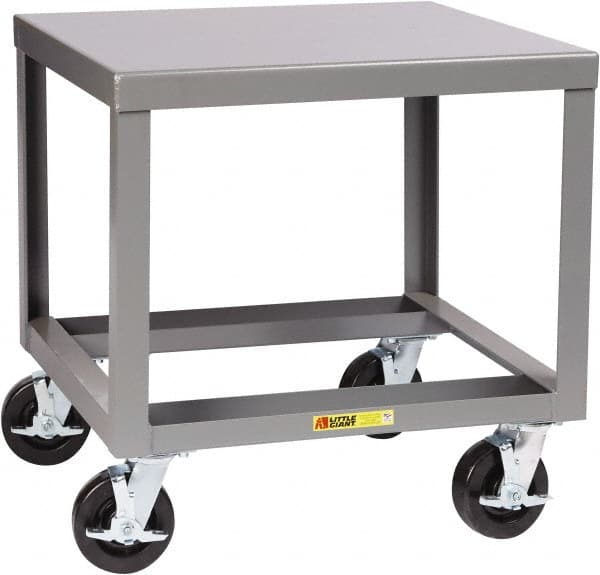 Little Giant - Heavy Duty Mobile Machine Table - Steel, Fixed Leg, Gray, 30" Long x 22" Deep x 30" High - Benchmark Tooling