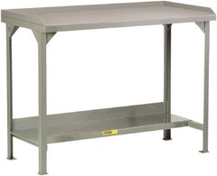Little Giant - 84 Wide x 36" Deep x 36" High, Steel Heavy-Duty Workbench - Fixed Legs, Gray - Benchmark Tooling
