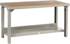 Little Giant - 48 Wide x 24" Deep x 27" High, Hardboard/Steel Heavy-Duty Workbench with Hardboard Top - Adjustable Height Legs, Gray - Benchmark Tooling