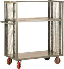 Little Giant - 3,600 Lb Capacity, 1 Shelf, 2-Sided Steel Truck - 53-1/2" Long x 30" Wide x 57" High, Polyurethane Wheels - Benchmark Tooling