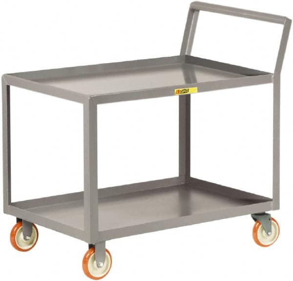 Little Giant - 1,200 Lb Capacity, 30" Wide x 48" Long x 38-3/4" High Shelf Cart - 2 Shelf, Steel, 2 Rigid/2 Swivel Casters - Benchmark Tooling