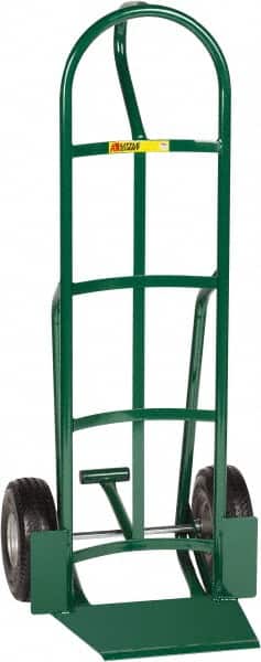 Little Giant - 600 Lb Capacity 49" OAH Hand Truck with Foot Kick - 13-1/2 x 16" Base Plate, Loop Handle, Steel, Flat-Free Microcellular Foam Wheels - Benchmark Tooling