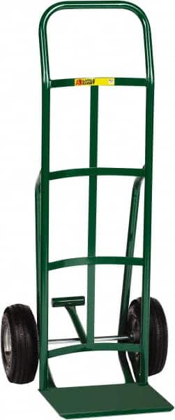 Little Giant - 800 Lb Capacity 47" OAH Hand Truck with Foot Kick - 12 x 14" Base Plate, Continuous Handle, Steel, Pneumatic Wheels - Benchmark Tooling
