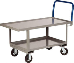 Little Giant - 2,000 Lb Capacity Steel Raised Deck Platform Truck - Steel Deck, 30" OAW, 60" Platform Length x 26" Platform Height, Mold On Rubber Casters - Benchmark Tooling