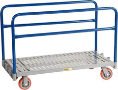 Little Giant - 2,000 Lb Capacity Steel Perforated Deck Platform Truck - Steel Deck, 24" OAW, 48" Platform Length x 9" Platform Height, Polyurethane Casters - Benchmark Tooling