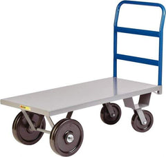 Little Giant - 5,000 Lb Capacity Steel Heavy Duty Platform Truck - Steel Deck, 30" OAW, 48" Platform Length x 16-1/2" Platform Height, Phenolic Casters - Benchmark Tooling