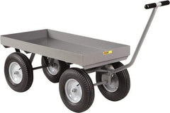 Little Giant - 3,000 Lb Capacity Steel Wagon Truck - Steel Deck, 30" OAW, 60" Platform Length x 18-1/2" Platform Height, Pneumatic Casters - Benchmark Tooling