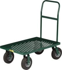 Little Giant - 1,000 Lb Capacity Steel Perforated Deck Platform Truck - Steel Deck, 24" OAW, 48" Platform Length x 11" Platform Height, Pneumatic Casters - Benchmark Tooling