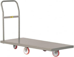 Little Giant - 1,200 Lb Capacity Steel Platform Truck - Steel Deck, 24" OAW, 36" Platform Length x 6-1/2" Platform Height, Polyurethane Casters - Benchmark Tooling