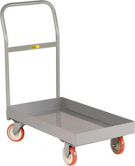 Little Giant - 1,200 Lb Capacity Steel Platform Truck - Steel Deck, 24" OAW, 48" Platform Length x 6-1/2" Platform Height, Polyurethane Casters - Benchmark Tooling
