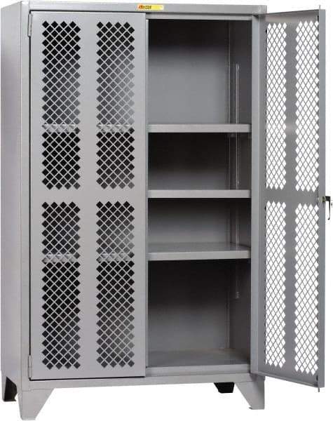 Little Giant - 3 Shelf Visible Storage Cabinet - Steel, 60" Wide x 30" Deep x 78" High, Gray - Benchmark Tooling