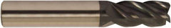 Accupro - 1/2", 4 Flute, Single End, Solid Carbide, 0.09" Corner Radius End Mill - 2-1/2" OAL, 38° Helix, Right Hand Flute, 5/8" LOC, Right Hand Cut - Benchmark Tooling