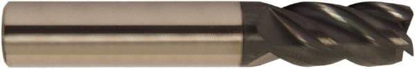 Accupro - 1/4", 4 Flute, Single End, Solid Carbide, 0.02" Corner Radius End Mill - 2-1/2" OAL, 38° Helix, Right Hand Flute, 3/4" LOC, Right Hand Cut - Benchmark Tooling