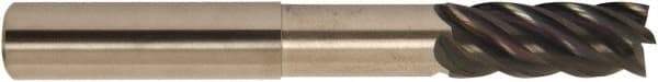 Accupro - 3/4", 5 Flute, Single End, Solid Carbide, 0.03" Corner Radius End Mill - 6" OAL, 38° Helix, Right Hand Flute, 1" LOC, Right Hand Cut, 3-3/8" Extended Reach - Benchmark Tooling