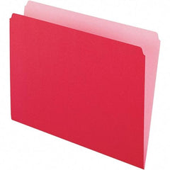 Pendaflex - 9-1/2 x 11-5/8", Letter Size, Red/Light Red, File Folders with Top Tab - 11 Point Stock, Straight Tab Cut Location - Benchmark Tooling