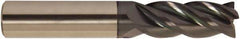 Accupro - 1", 3" LOC, 1" Shank Diam, 6" OAL, 4 Flute, Solid Carbide Square End Mill - Single End, AlTiCrN Finish, Spiral Flute, 38° Helix, Centercutting, Right Hand Cut, Right Hand Flute, Series HS - Benchmark Tooling
