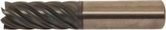 Accupro - 1-1/4", 5" LOC, 1-1/4" Shank Diam, 7-1/2" OAL, 7 Flute, Solid Carbide Square End Mill - Single End, AlTiCrN Finish, Spiral Flute, 38° Helix, Right Hand Cut, Right Hand Flute, Series HS - Benchmark Tooling