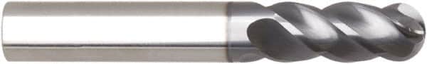 Niagara Cutter - 10mm Diam, 20mm LOC, 4 Flute Solid Carbide Ball End Mill - AlTiN Finish, Single End, 73mm OAL, 10mm Shank Diam, Spiral Flute - Benchmark Tooling