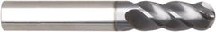 Niagara Cutter - 25mm Diam, 75mm LOC, 4 Flute Solid Carbide Ball End Mill - AlTiN Finish, Single End, 147mm OAL, 25mm Shank Diam, Spiral Flute - Benchmark Tooling