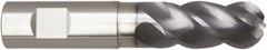 Niagara Cutter - 3/8" Diam, 3/4" LOC, 4 Flute Solid Carbide Ball End Mill - AlTiN Finish, Single End, 3" OAL, 3/8" Shank Diam, Spiral Flute - Benchmark Tooling