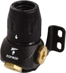 Transair - 7/8" ID, 25mm OD, Three Port Wall Bracket - Plastic, 232 Max psi, 1/2 & 1/4 Female NPT, 3-5/16" Long - Benchmark Tooling