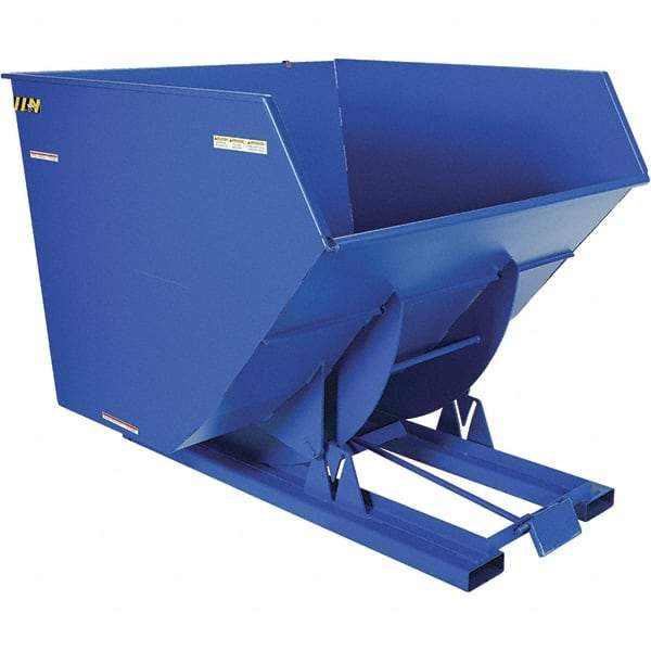 Vestil - 6,000 Lb Load Capacity, 4 Cu Yd, Steel Self-Dumping Hopper - 72-11/16" Wide x 79-3/8" Long x 64-3/8" High, Blue - Benchmark Tooling
