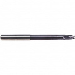 Emuge - 10mm Diam, 8mm LOC, 2 Flute Solid Carbide Roughing & Finishing End Mill - TiAlN Finish, 100mm OAL, 10mm Shank Diam, Cylindrical Shank, 30° Helix, Extra Long Length - Benchmark Tooling
