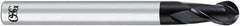 OSG - 1mm Diam, 2.5mm LOC, 2 Flute Solid Carbide Ball End Mill - WXL Finish, Single End, 70mm OAL, 3mm Shank Diam - Benchmark Tooling