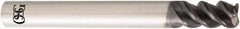 OSG - 4mm, 3 Flute, Single End, Solid Carbide, 1mm Corner Radius End Mill - 70mm OAL, 55° Helix, Right Hand Flute, 8mm LOC, Right Hand Cut, 12mm Extended Reach - Benchmark Tooling