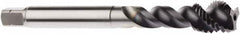 Seco - M12x1.50 Metric 3 Flute 6HX Modified Bottoming Spiral Flute Tap - Powdered Metal, AlTiN Finish, 100mm OAL, Right Hand Flute, Right Hand Thread, H6 - Benchmark Tooling