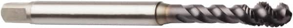 Seco - M10x1.50 Metric 3 Flute 6HX Modified Bottoming Spiral Flute Tap - Powdered Metal, AlTiN Finish, 100mm OAL, Right Hand Flute, Right Hand Thread, H6 - Exact Industrial Supply