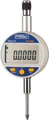 Fowler - 0 to 25mm Range, 0.00005" Graduation, Electronic Drop Indicator - Center Lug Back, Accurate to 0.00016", Inch & Metric System, LCD Display - Benchmark Tooling
