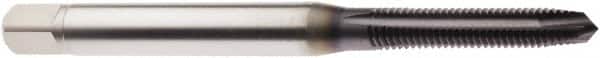 Seco - M6x1.00 Metric, 3 Flute, TiAlN Finish, Powdered Metal Spiral Point Tap - Plug Chamfer, Right Hand Thread, 3.5433" OAL, 0.7087" Thread Length, 8mm Shank Diam, 6H Class of Fit - Exact Industrial Supply