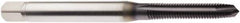 Seco - M6x1.00 Metric, 3 Flute, TiAlN Finish, Powdered Metal Spiral Point Tap - Plug Chamfer, Right Hand Thread, 3.5433" OAL, 0.7087" Thread Length, 8mm Shank Diam, 6H Class of Fit - Exact Industrial Supply