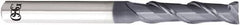 OSG - 1.3mm, 5.2mm LOC, 4mm Shank Diam, 45mm OAL, 2 Flute, Solid Carbide Square End Mill - Single End, WXL Finish, 40° Helix, Centercutting, Right Hand Cut, Right Hand Flute, Series 3723 - Benchmark Tooling