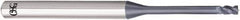 OSG - 2.5mm, 3.7mm LOC, 4mm Shank Diam, 55mm OAL, 4 Flute, Solid Carbide Square End Mill - Single End, WXL Finish, 35° Helix, Centercutting, Right Hand Cut, Right Hand Flute - Benchmark Tooling