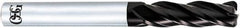 OSG - 8mm, 4 Flute, Solid Carbide, 0.5mm Corner Radius End Mill - 100mm OAL, 30° Helix, Right Hand Flute, 19mm LOC, Right Hand Cut - Benchmark Tooling